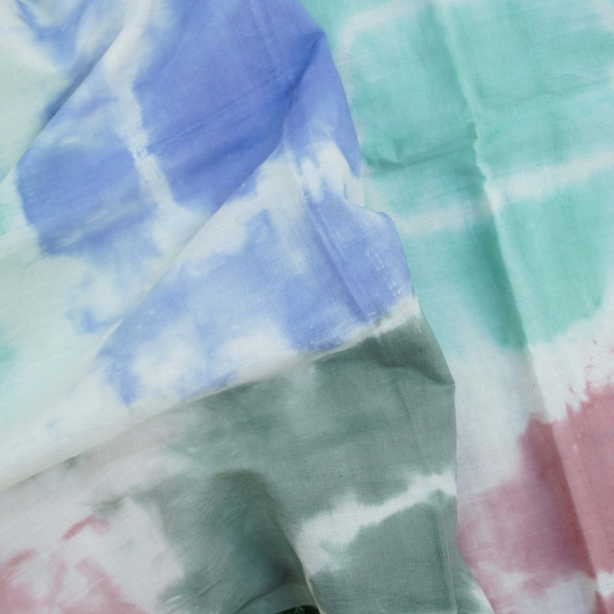 White Pure Cotton Tie Dye Stole - Khinkhwab