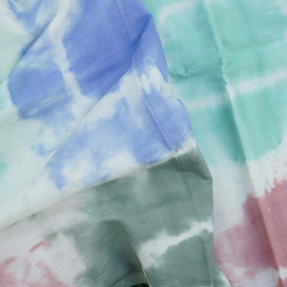 White Pure Cotton Tie Dye Stole - Khinkhwab
