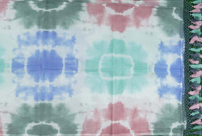 White Pure Cotton Tie Dye Stole - Khinkhwab