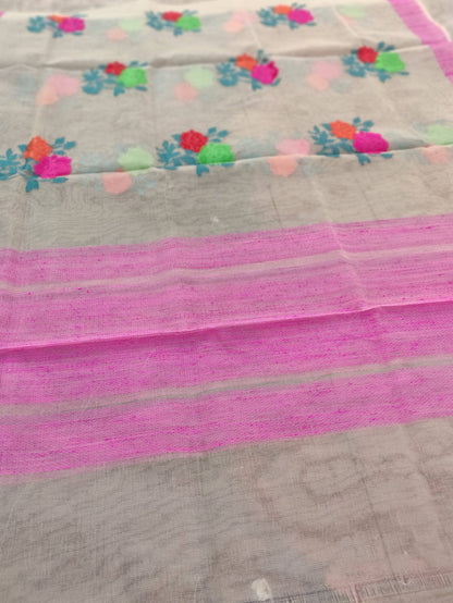 Beige Net Banarasi Handwoven Dupion Weaving Dupatta