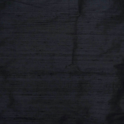 Black Pure Raw Silk Banarasi Fabric
