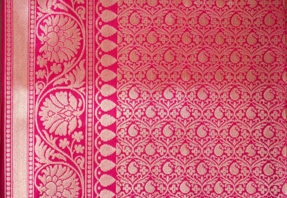 Handloom Pure Tissue Silk Orange Banarasi Saree