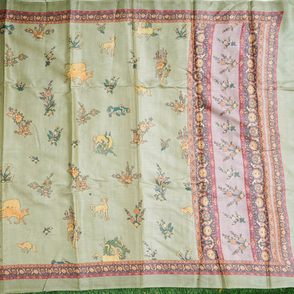 Tussar Silk Floral Print Saree