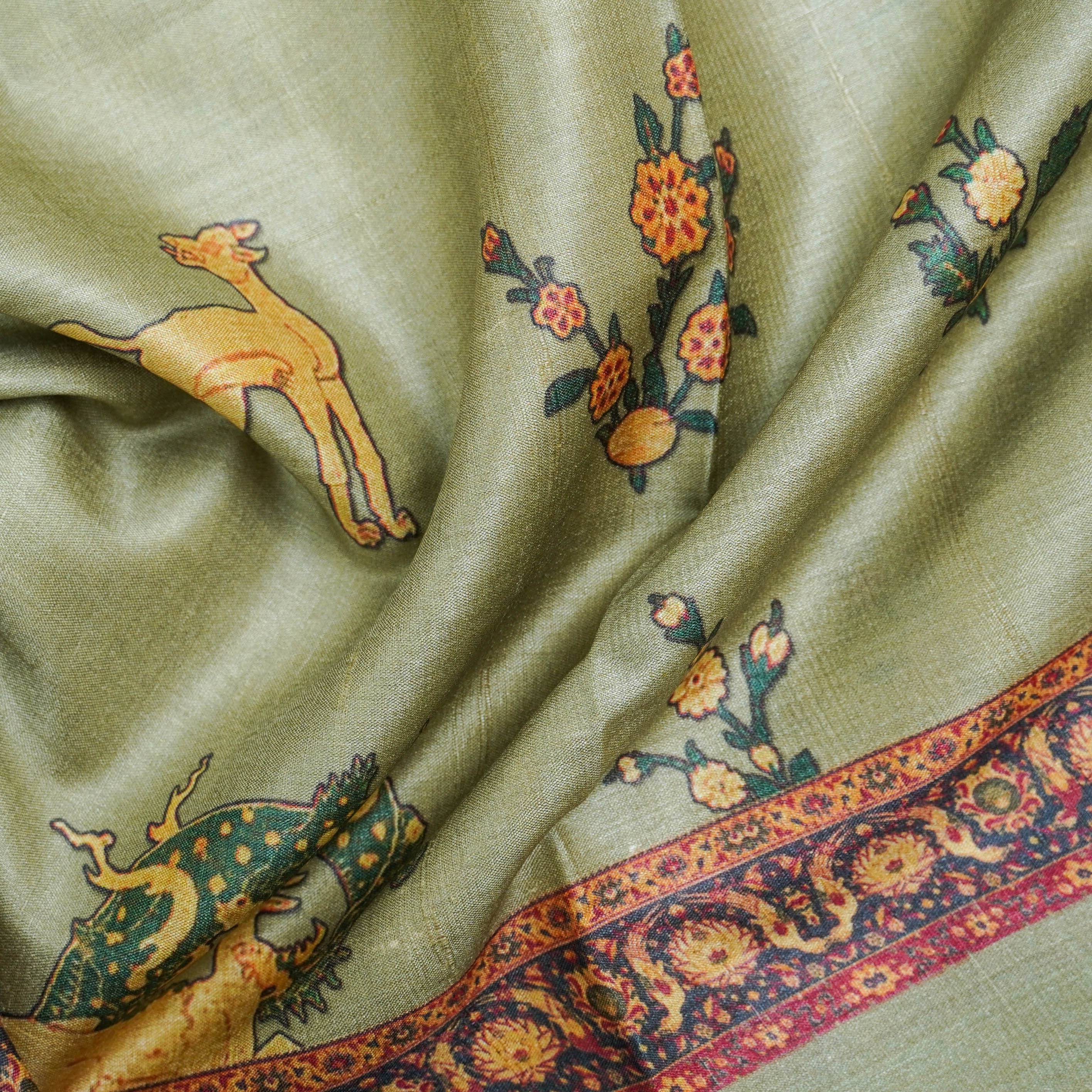 Tussar Silk Floral Print Saree