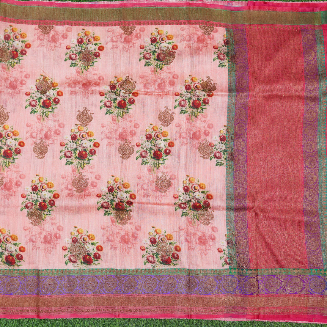 Tussar Silk Print Banarasi Saree