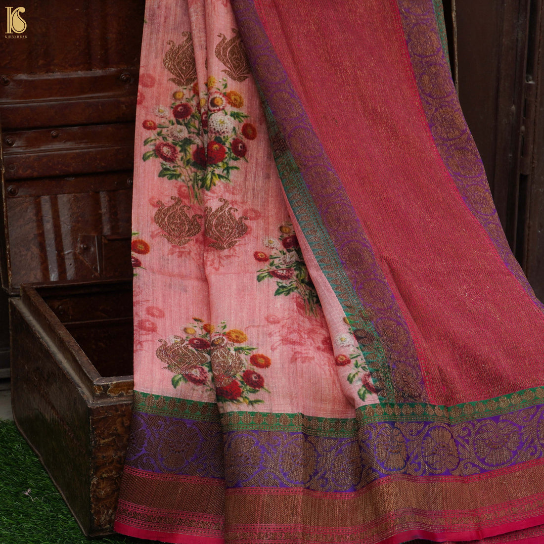 Tussar Silk Print Banarasi Saree