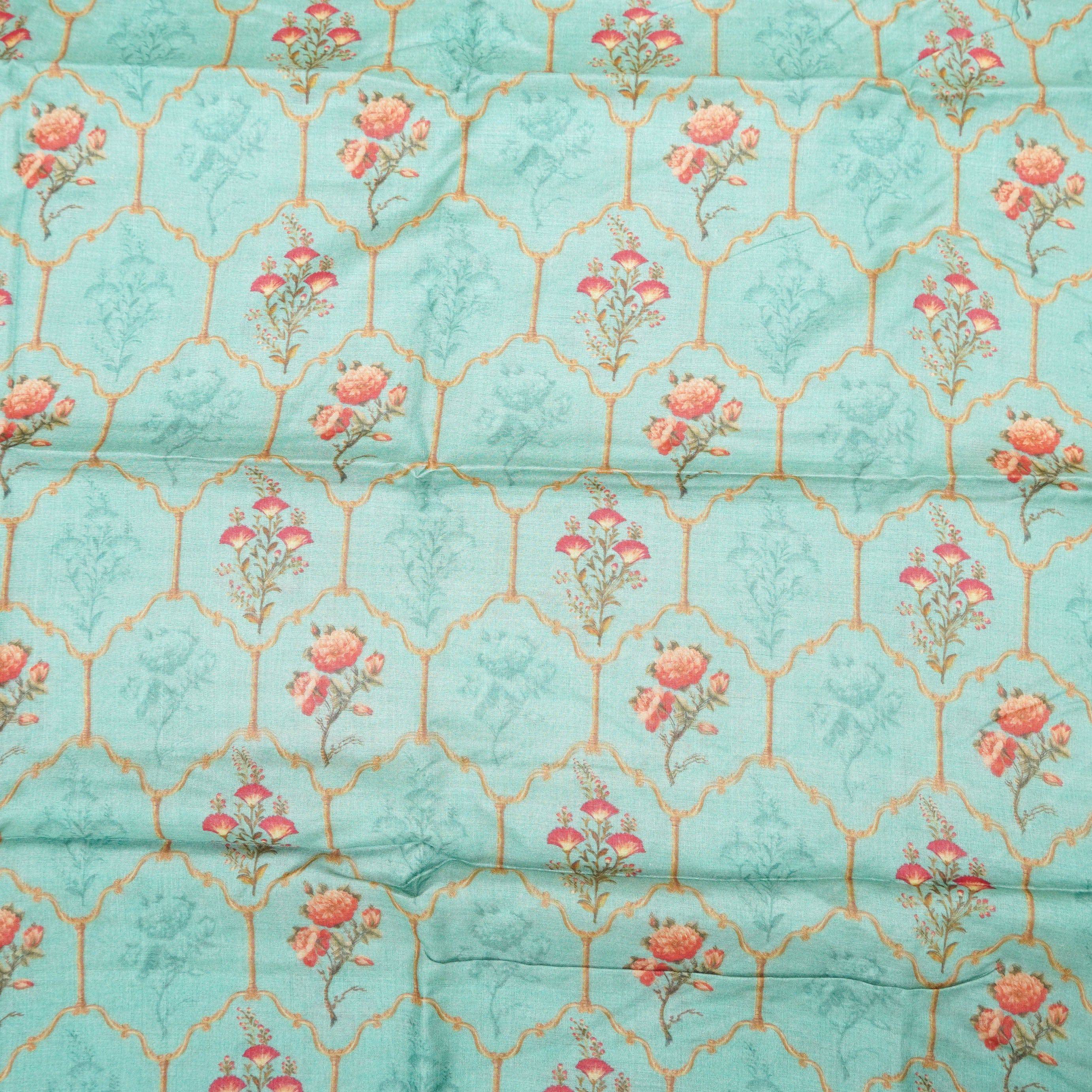 Pure Tussar Georgette Silk Print Fabric