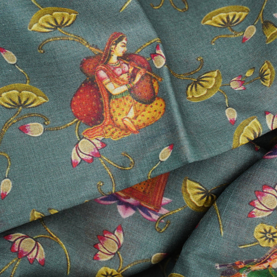 Pure Tussar Georgette Silk Print Fabric