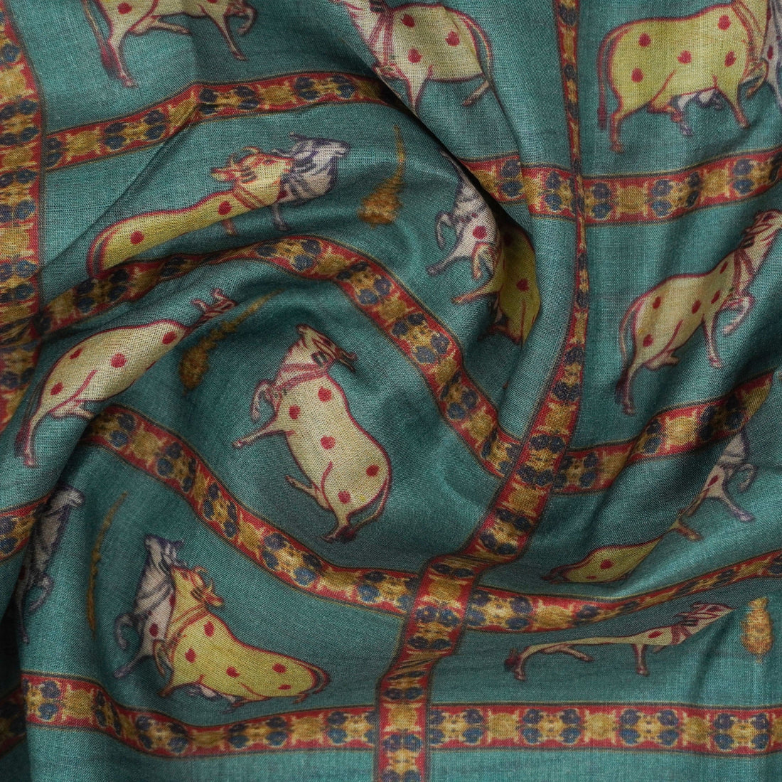 Pure Tussar Georgette Silk Print Fabric