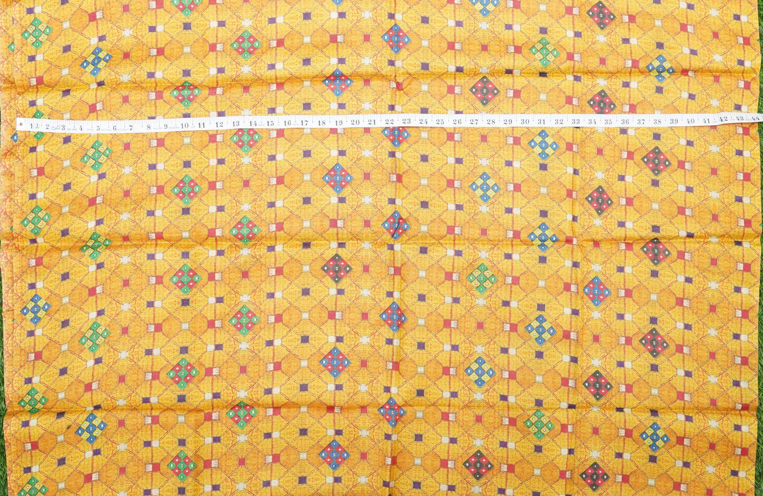 Pure Tussar Georgette Silk Print Fabric