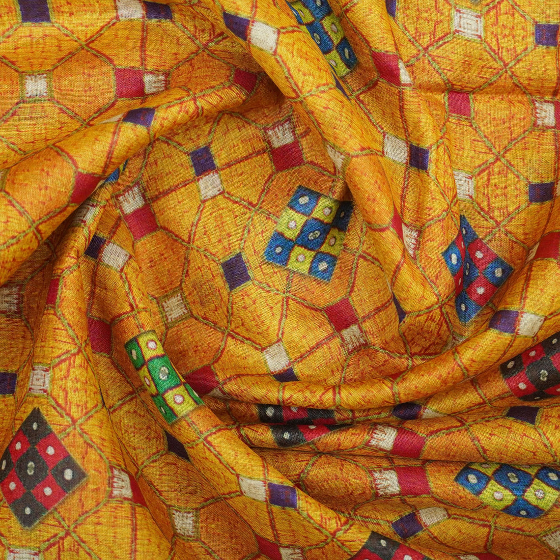 Pure Tussar Georgette Silk Print Fabric