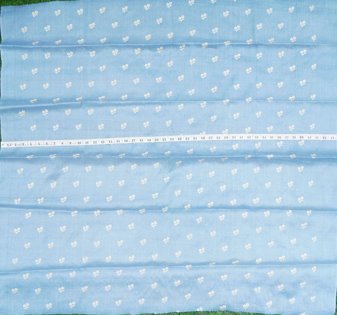 Pure Tussar Silk Banarasi Fabric with Embroidery