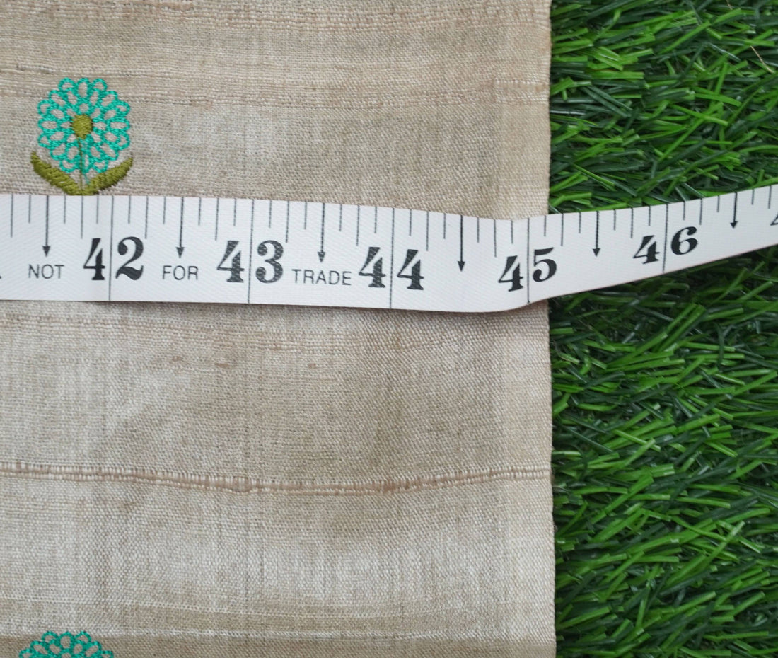 Pure Tussar Silk Banarasi Fabric with Embroidery