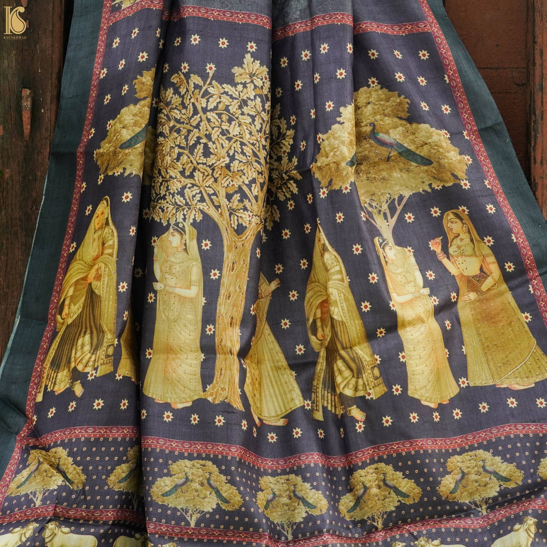 Tussar Silk Print Saree