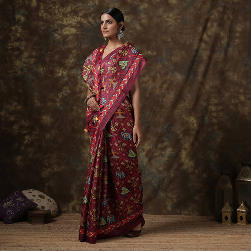 Tussar Silk Patola Printed Saree