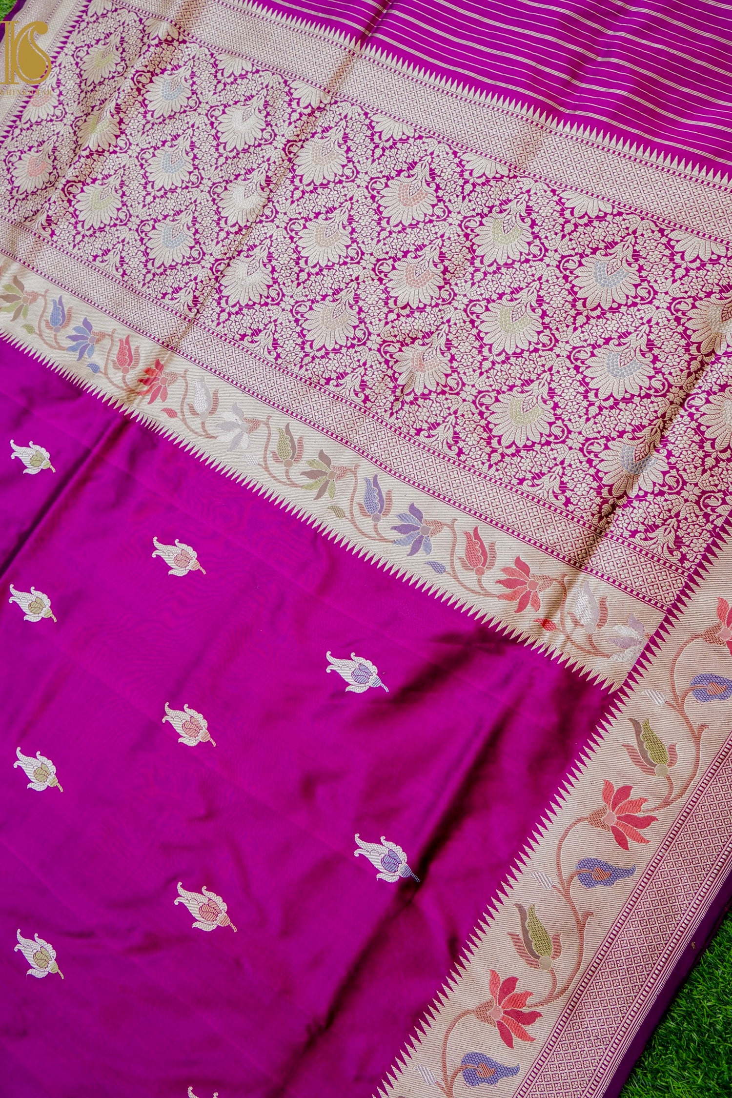 Banarasi Handloom Pure Katan Silk Kadwa Saree with Tilfi Border