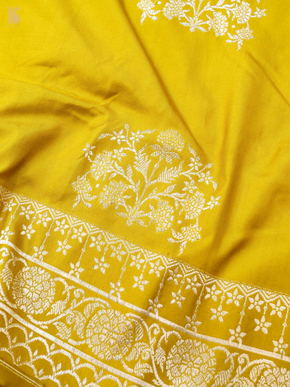 Handwoven Pure Sateen Silk Kadwa Banarasi Saree