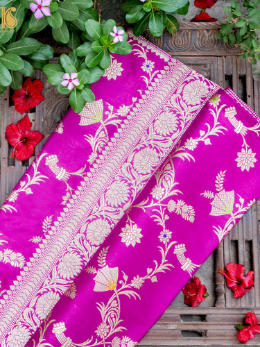 Banarasi Katan Silk Handwoven Kadwa Jaal Saree