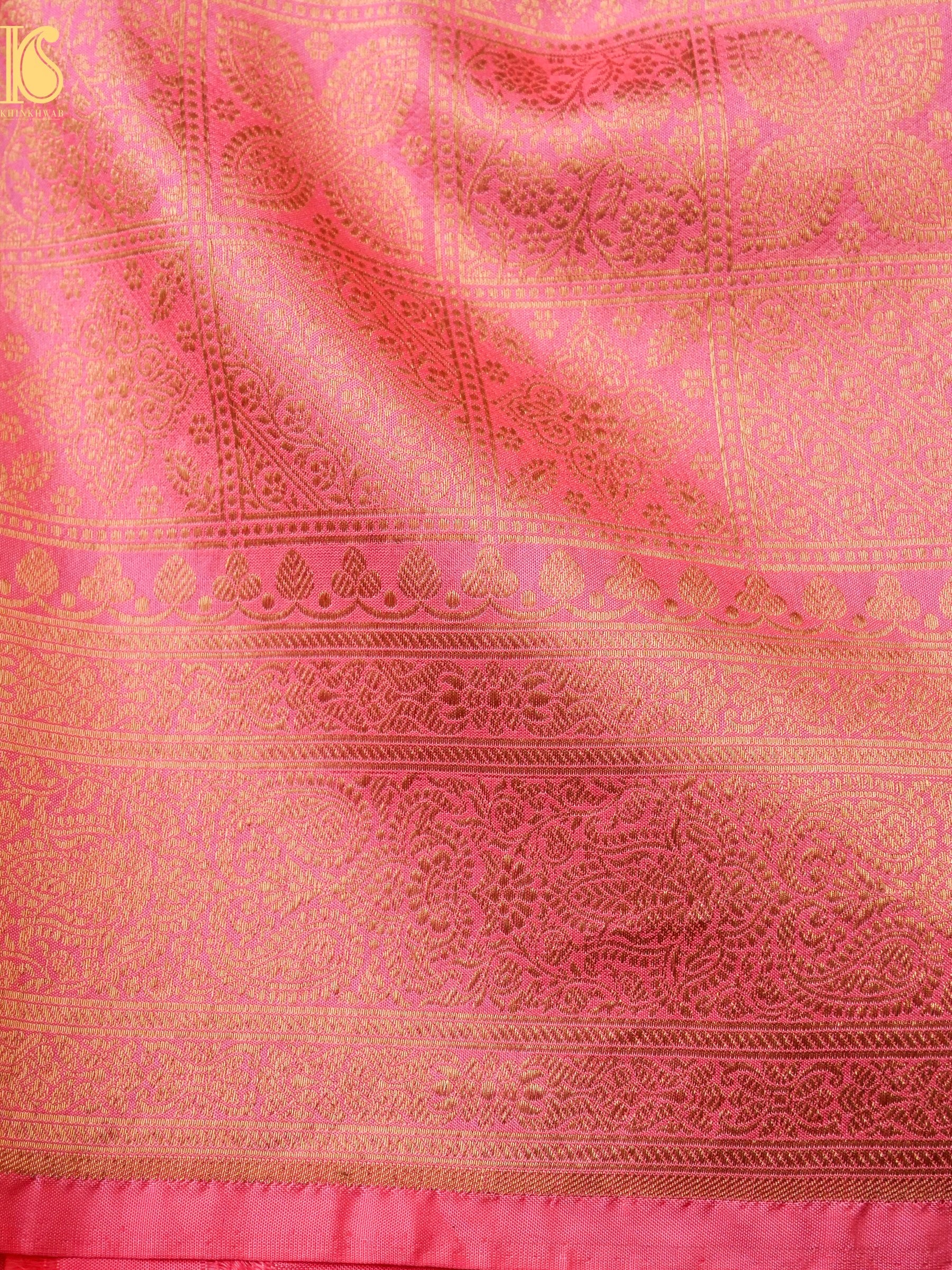 Handloom Banarasi Katan Silk Zari Tanchoi Saree