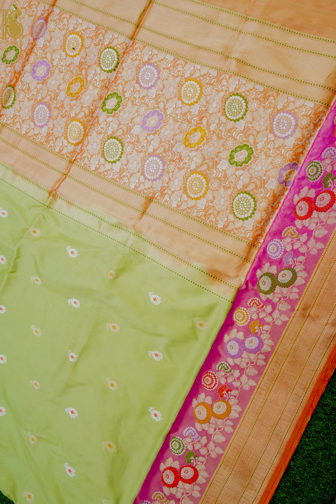 Banarasi Handloom Pure Katan Silk Kadwa Saree with Tilfi Border