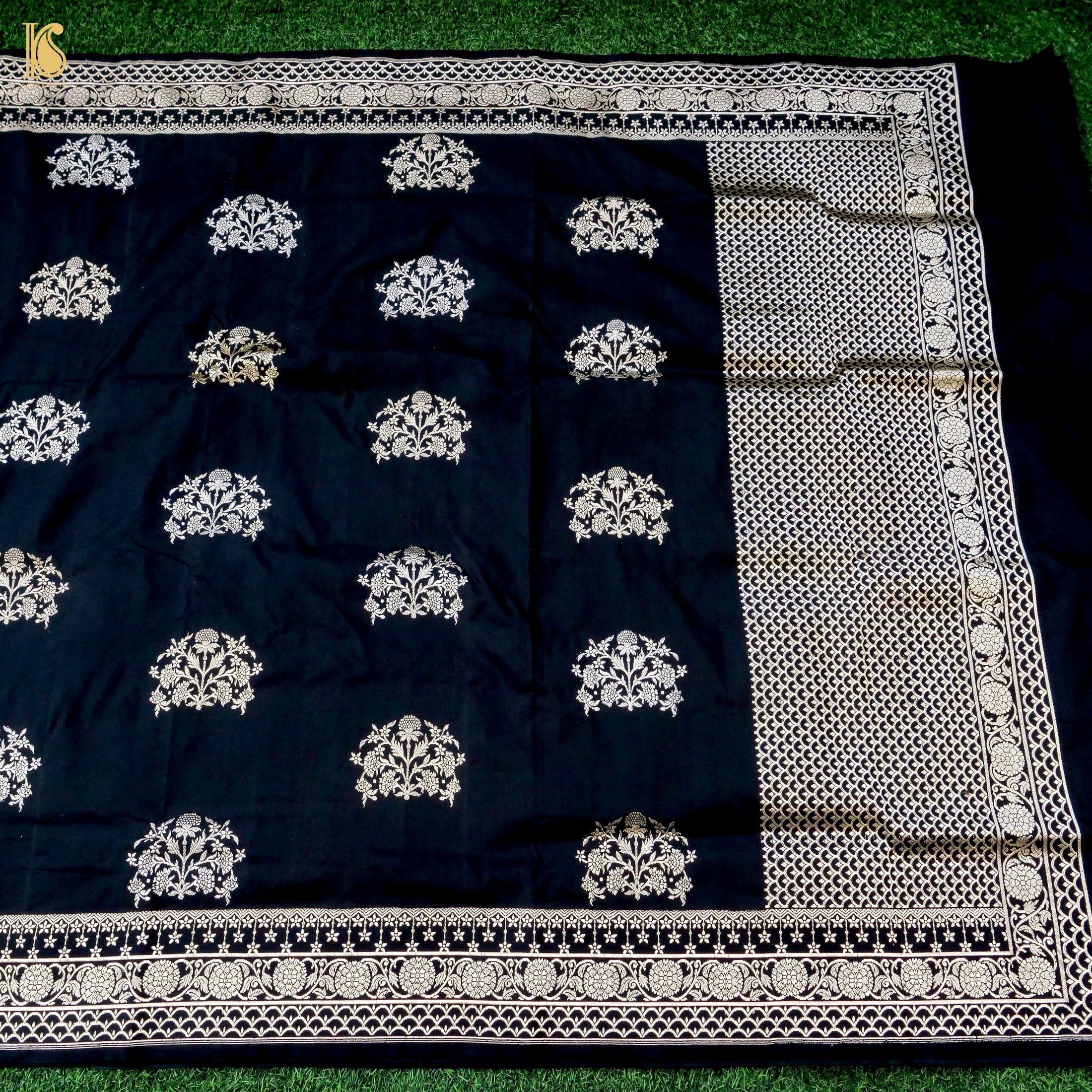 Handwoven Pure Sateen Silk Kadwa Banarasi Saree