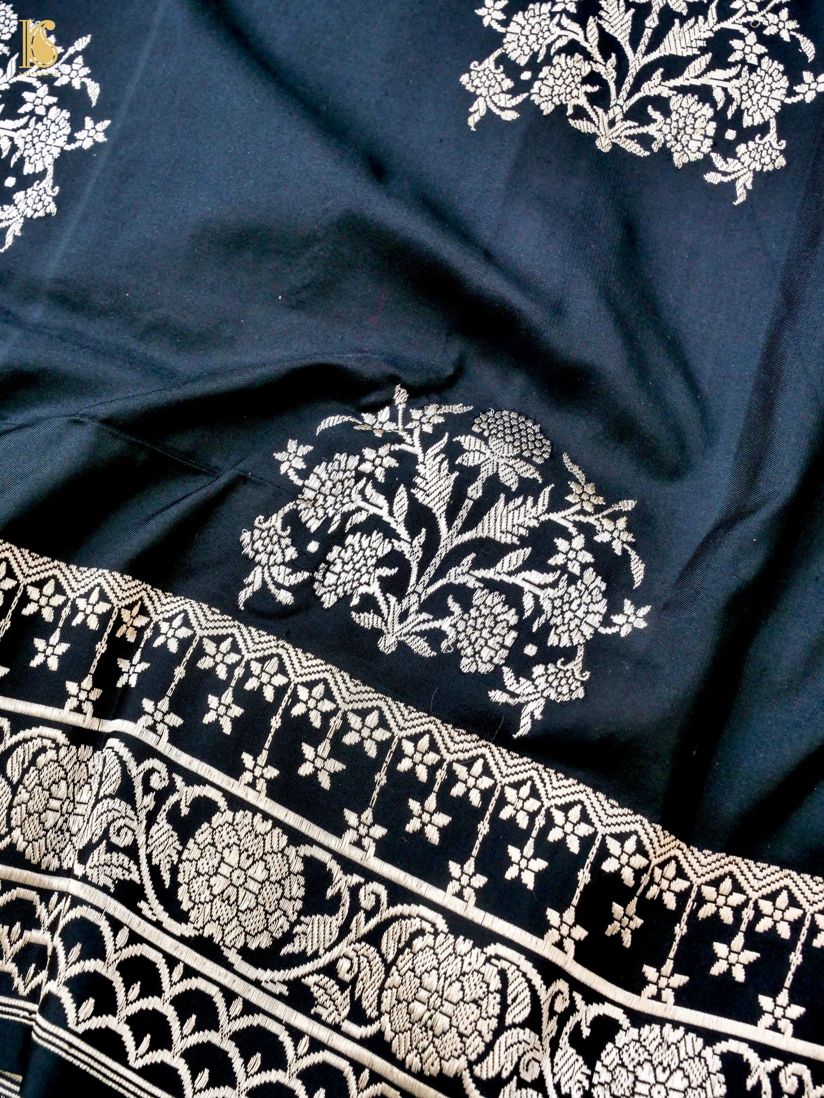 Handwoven Pure Sateen Silk Kadwa Banarasi Saree