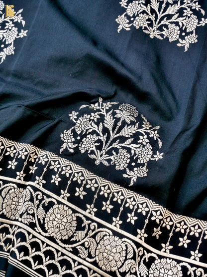 Handwoven Pure Sateen Silk Kadwa Banarasi Saree