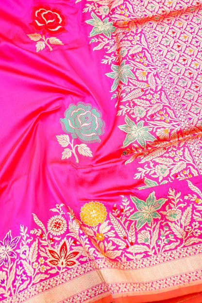 Handloom Banarasi Pure Katan Silk Kadwa Saree