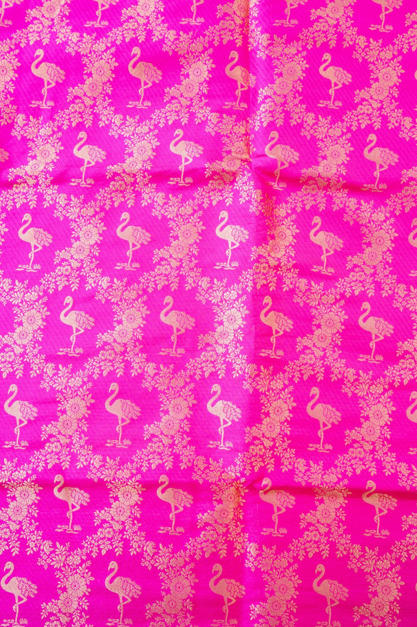 Handloom Pure Brocade Banarasi Crane Fabric