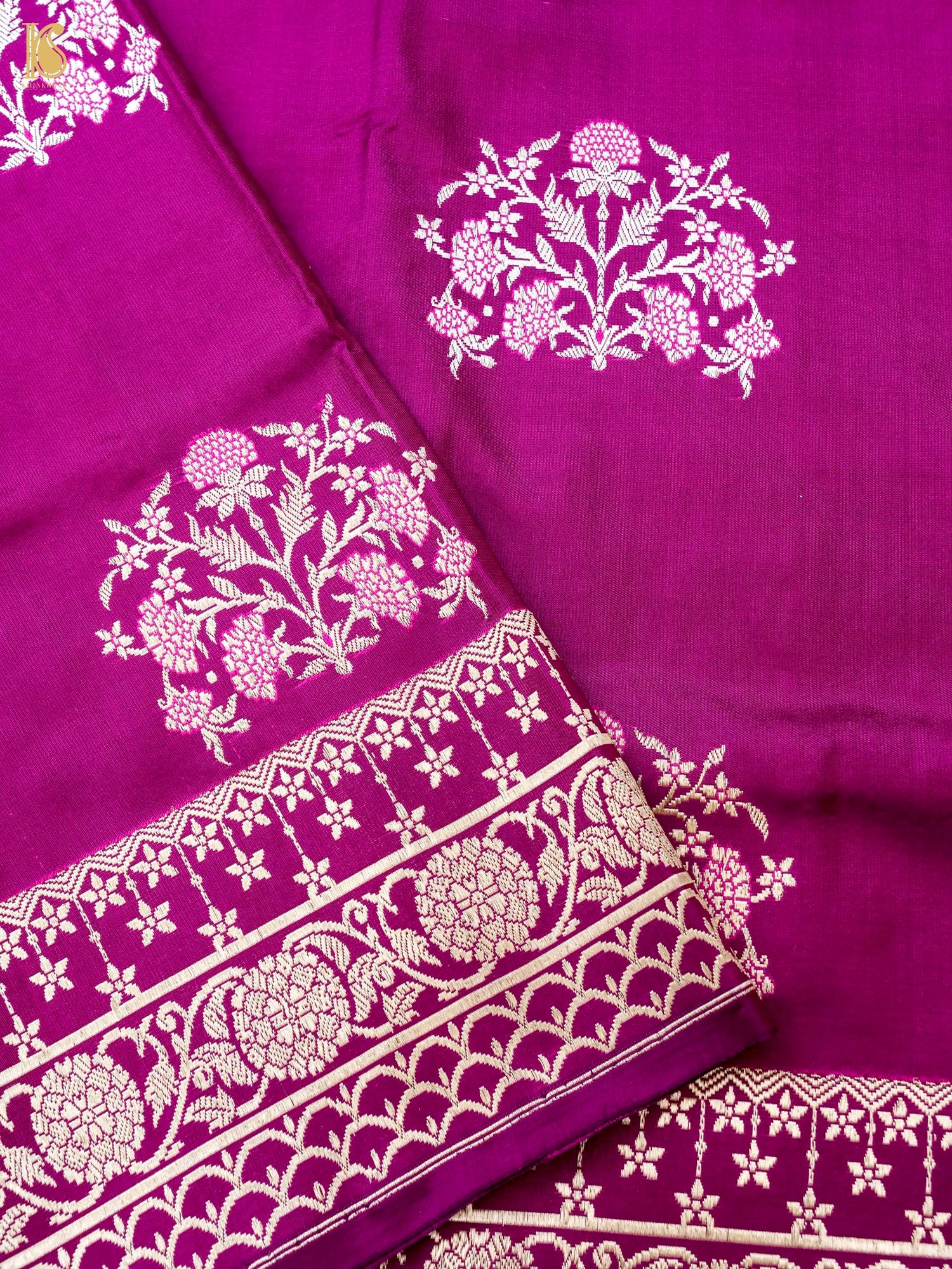 Handwoven Pure Sateen Silk Kadwa Banarasi Saree