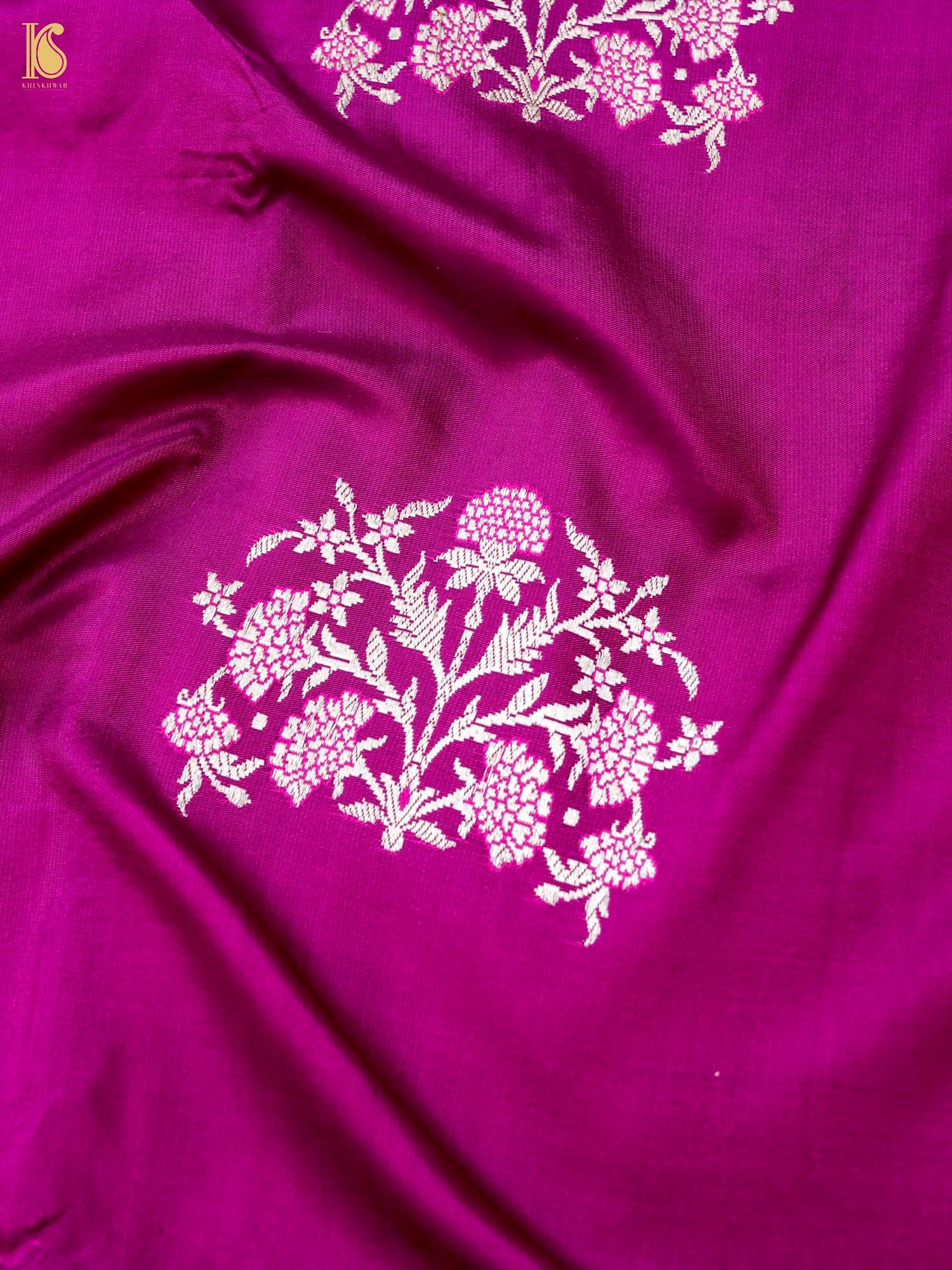 Handwoven Pure Sateen Silk Kadwa Banarasi Saree