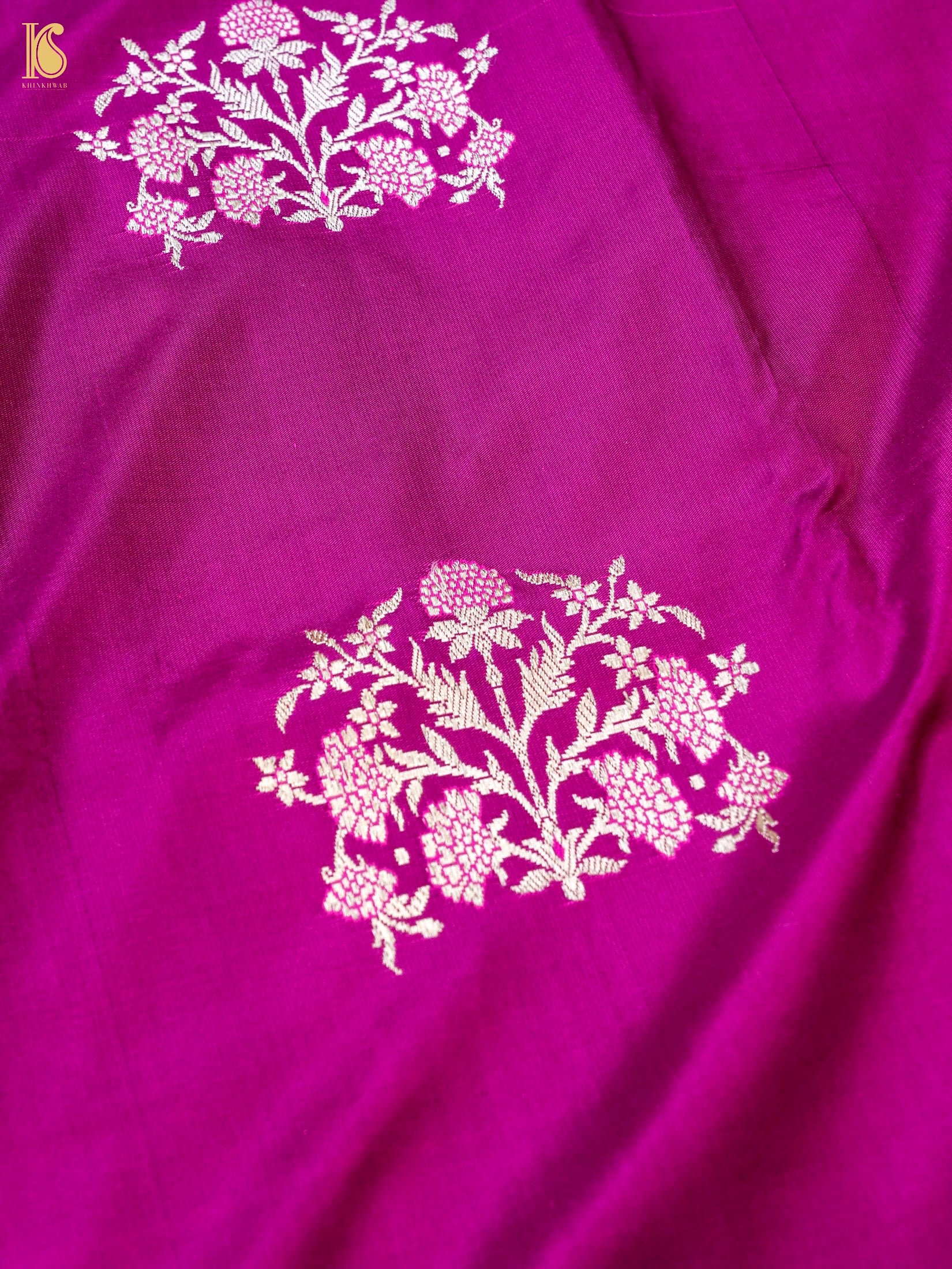 Handwoven Pure Sateen Silk Kadwa Banarasi Saree