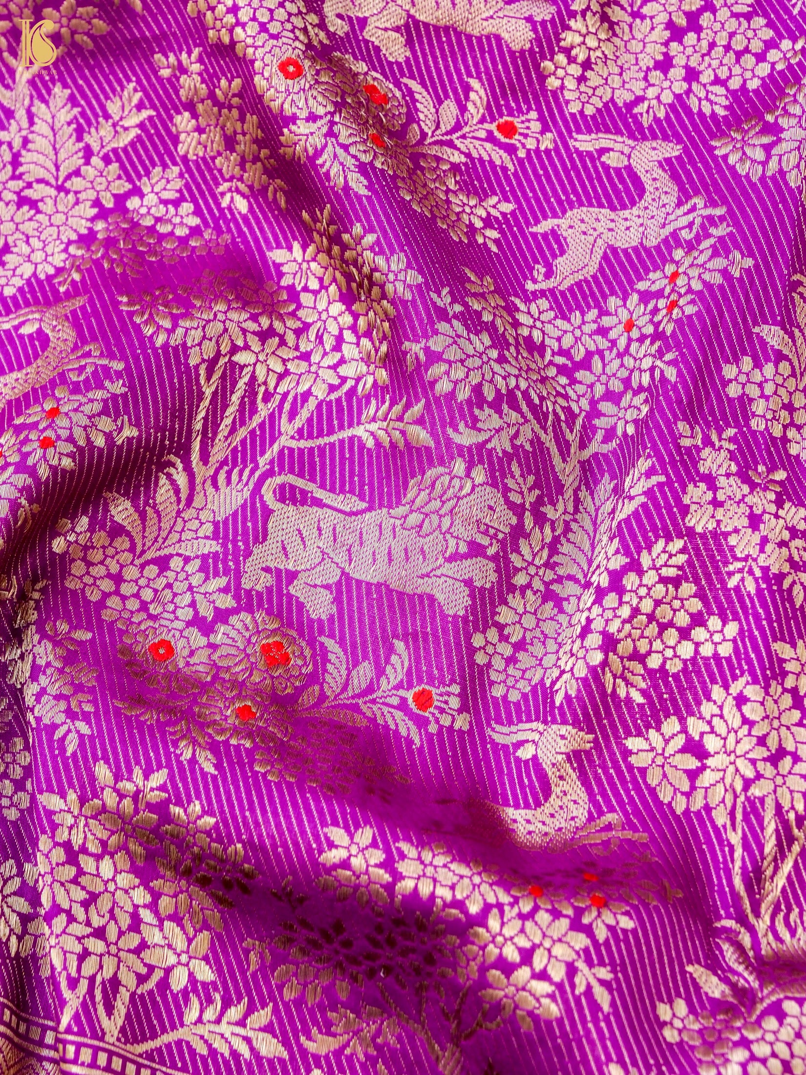 Handloom Banarasi Katan Silk Shikargah Jungle Saree