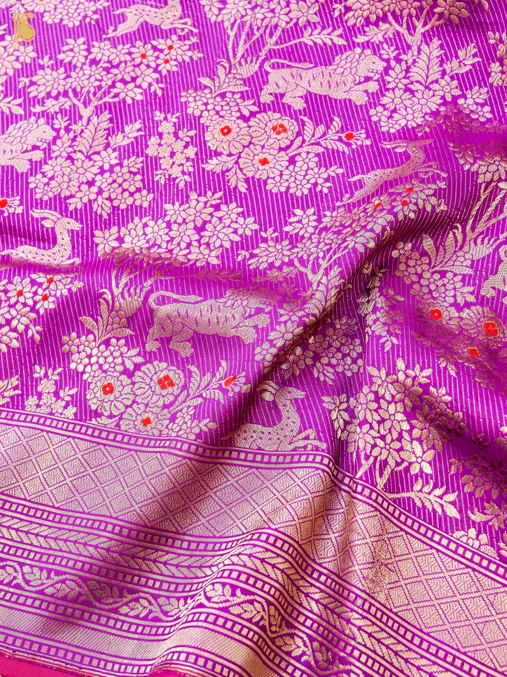 Handloom Banarasi Katan Silk Shikargah Jungle Saree