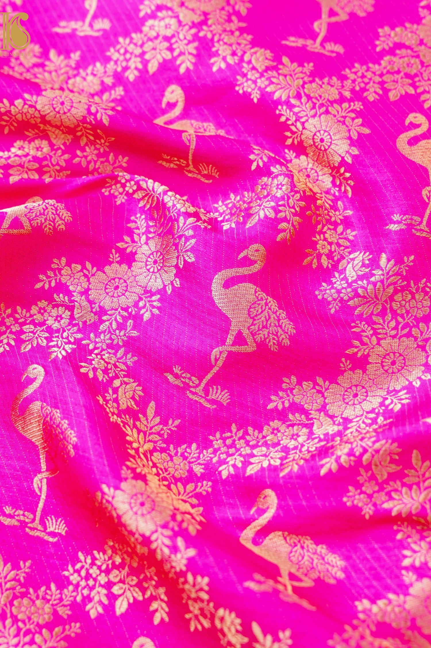 Handloom Pure Brocade Banarasi Crane Fabric