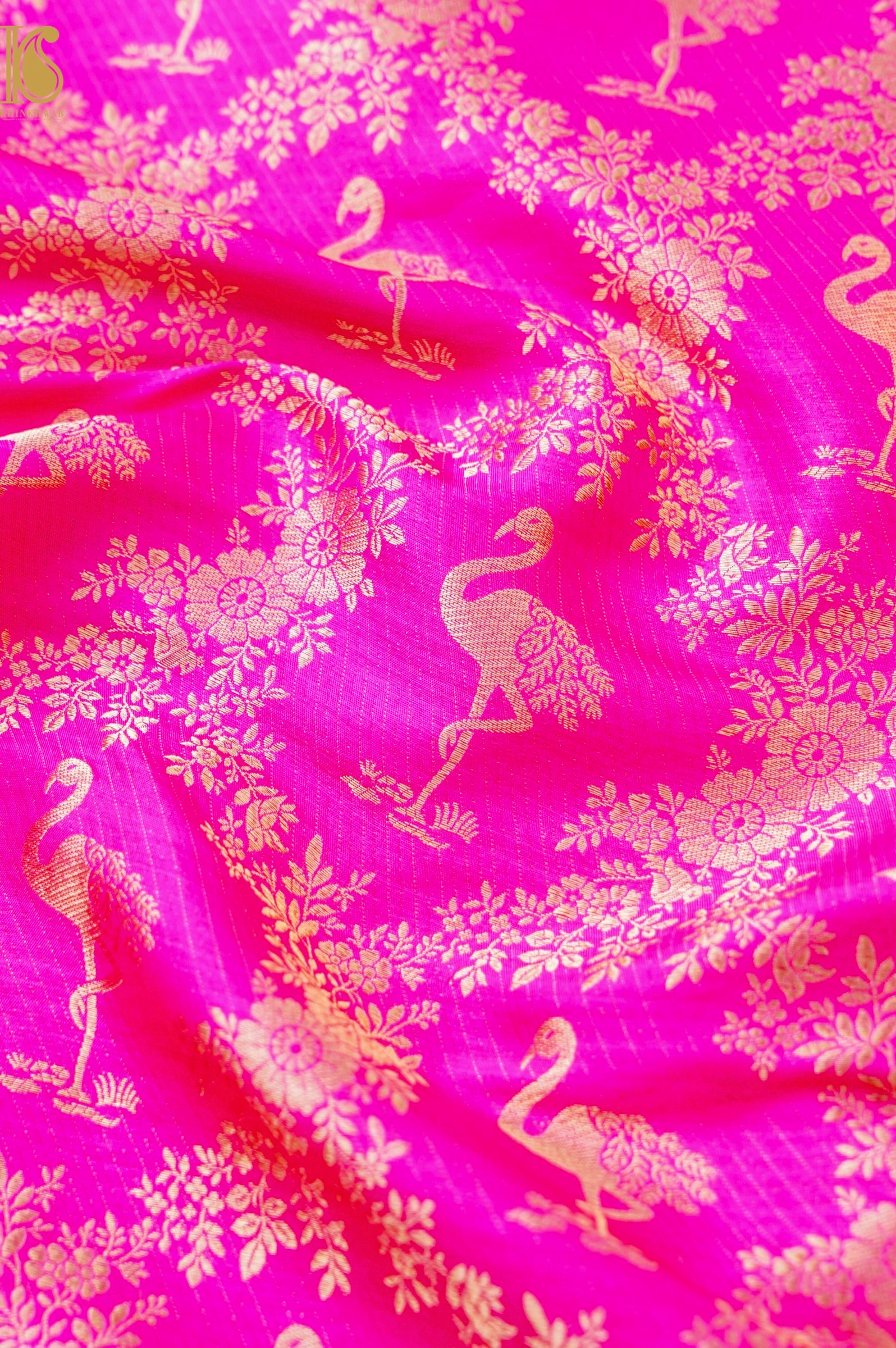 Handloom Pure Brocade Banarasi Crane Fabric
