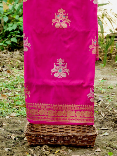 Handwoven Pure Sateen Silk Kadwa Banarasi Saree