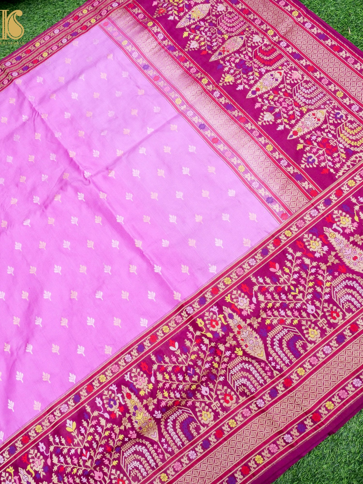 Katan Silk Handloom Ekatara Kadhiyal Banarasi Saree