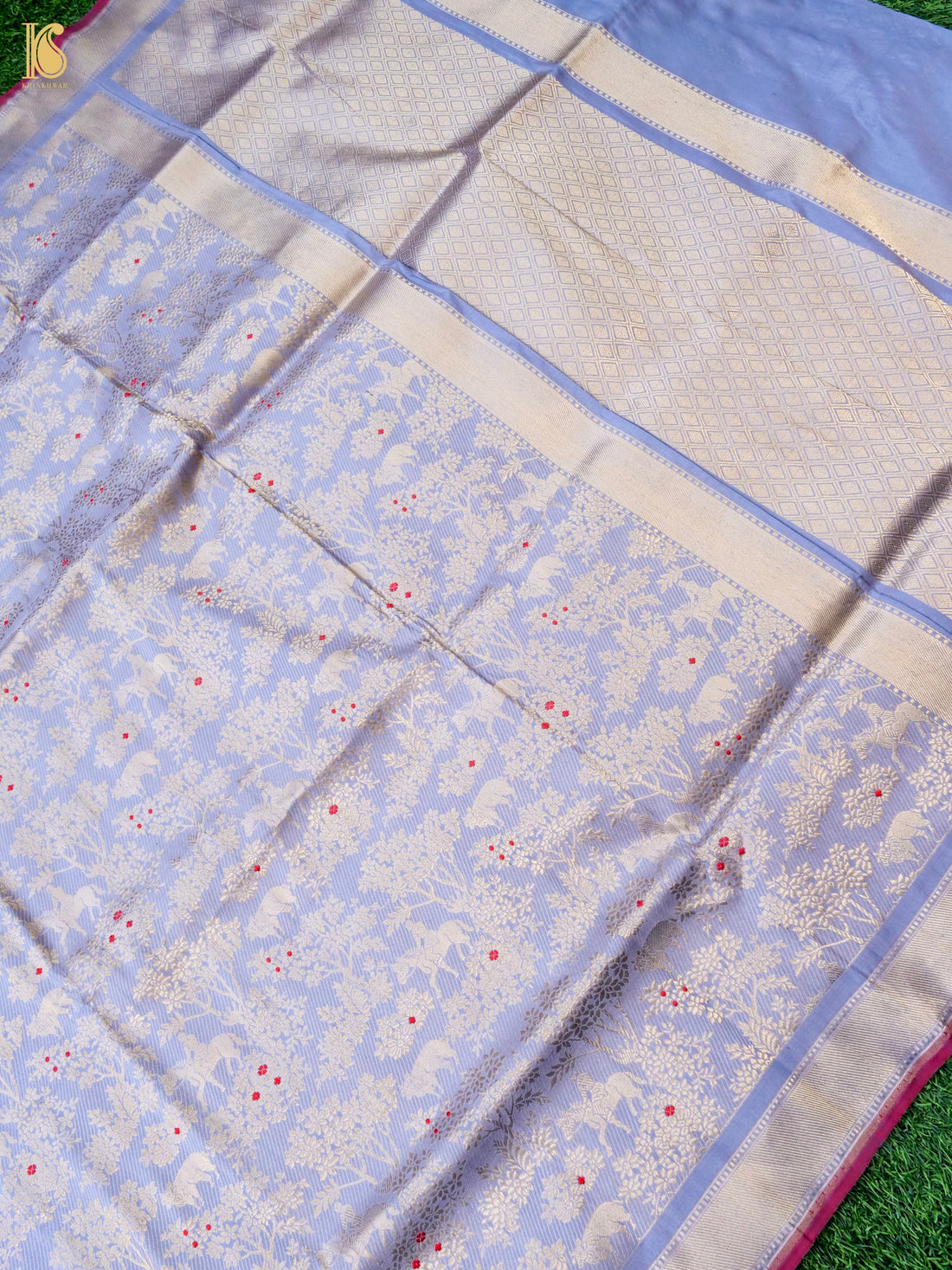 Handloom Banarasi Katan Silk Shikargah Jungle Saree