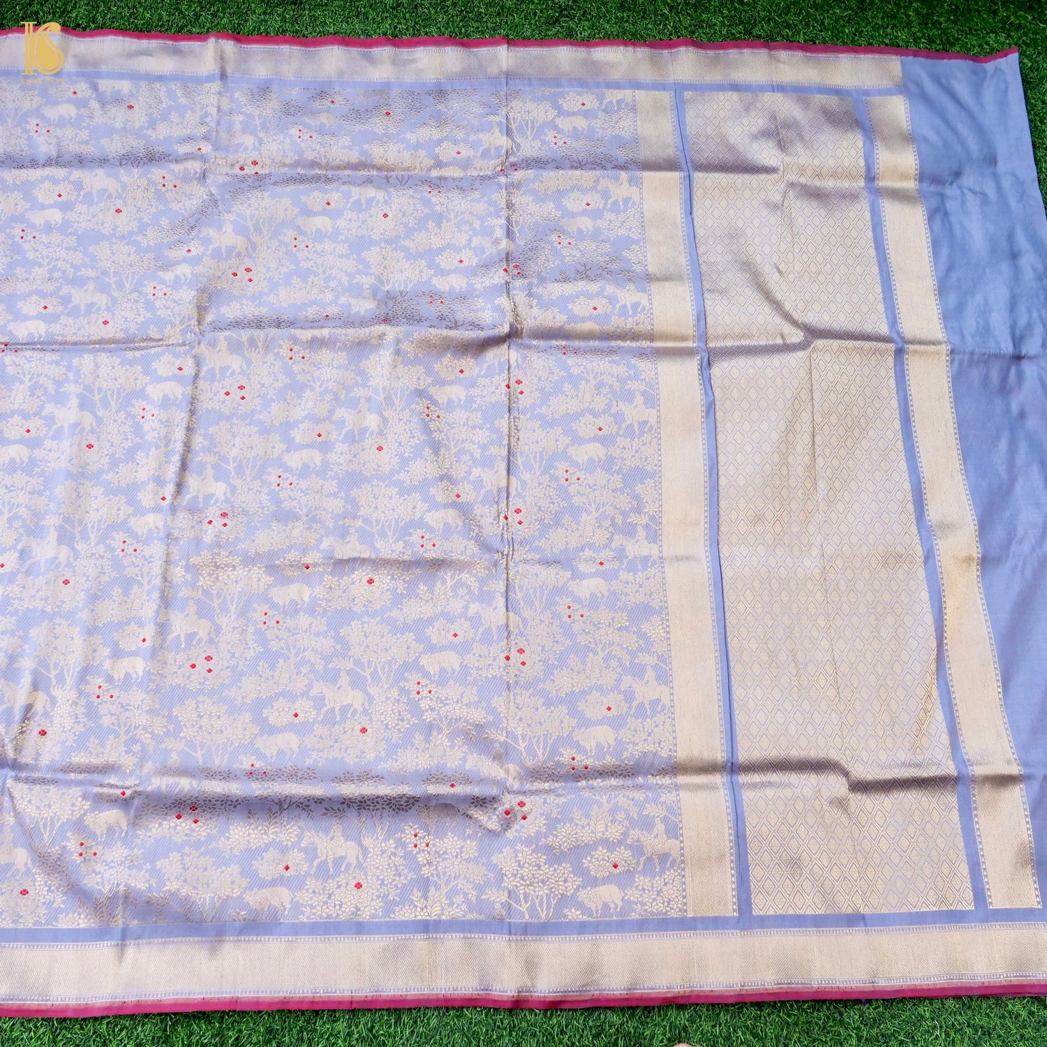 Handloom Banarasi Katan Silk Shikargah Jungle Saree
