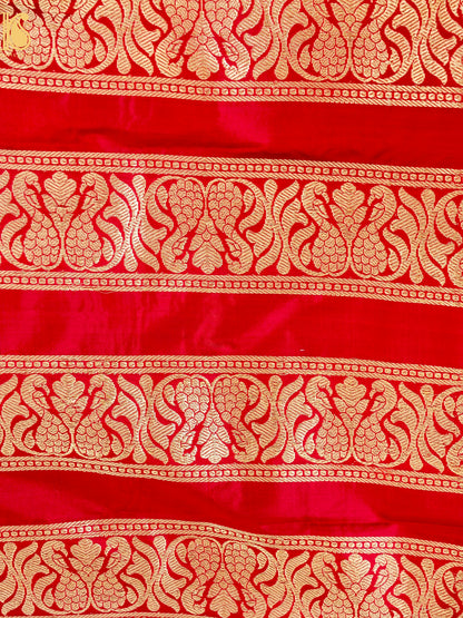 Handloom Banarasi Katan Silk Kalidar Mrinala Lehenga
