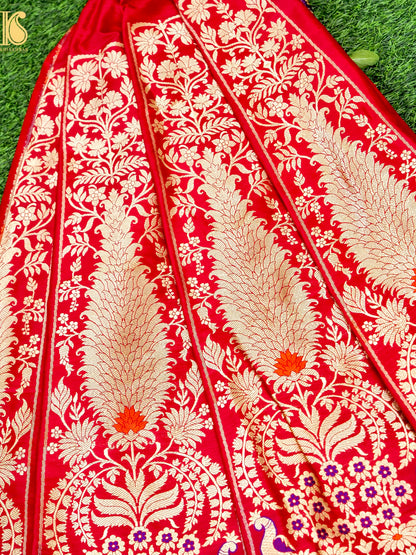 Handloom Banarasi Katan Silk Kalidar Mrinala Lehenga