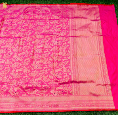 Handloom Banarasi Katan Silk Shikargah Jungle Saree