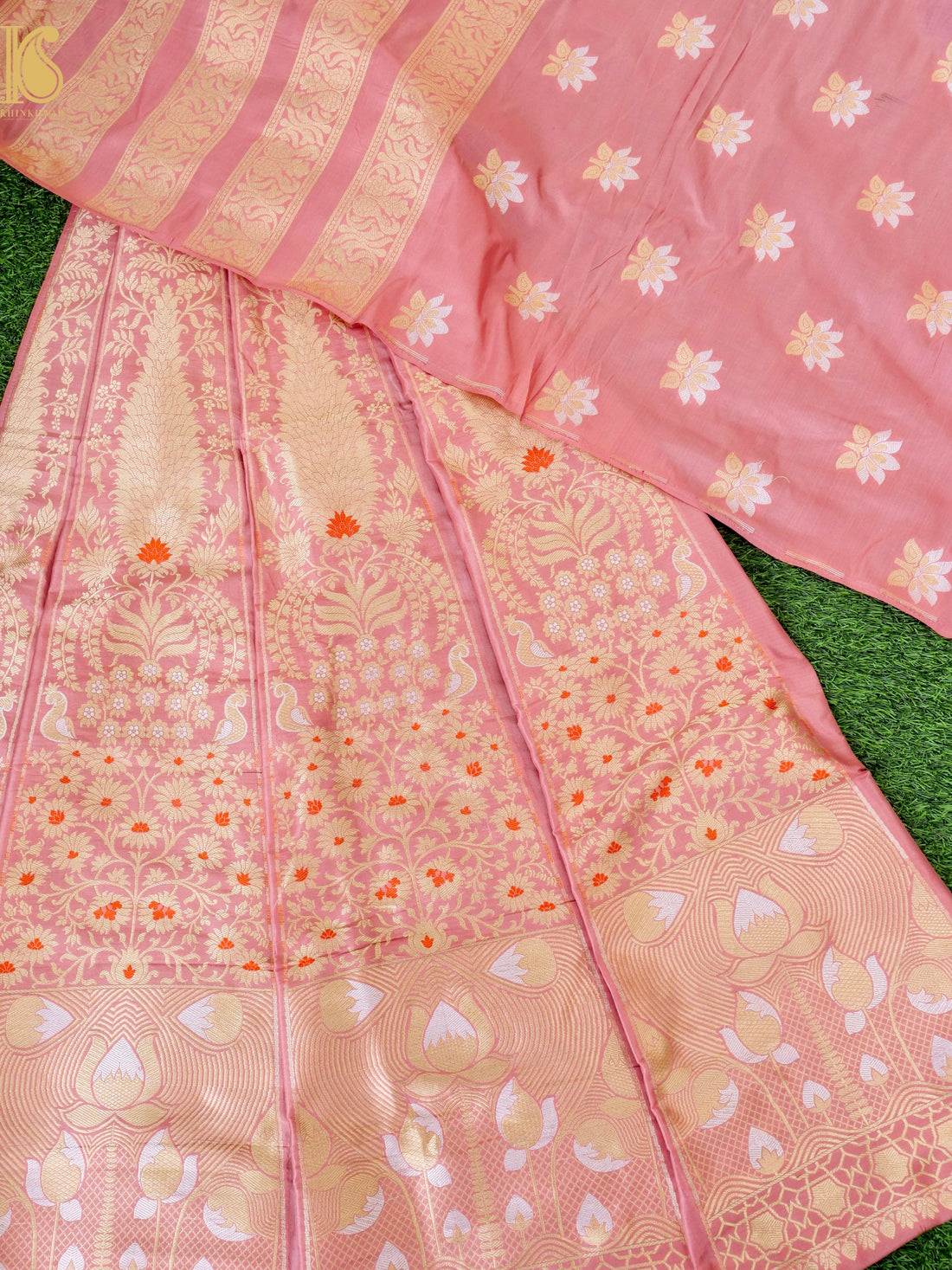 Handloom Banarasi Katan Silk Kalidar Mrinala Lehenga
