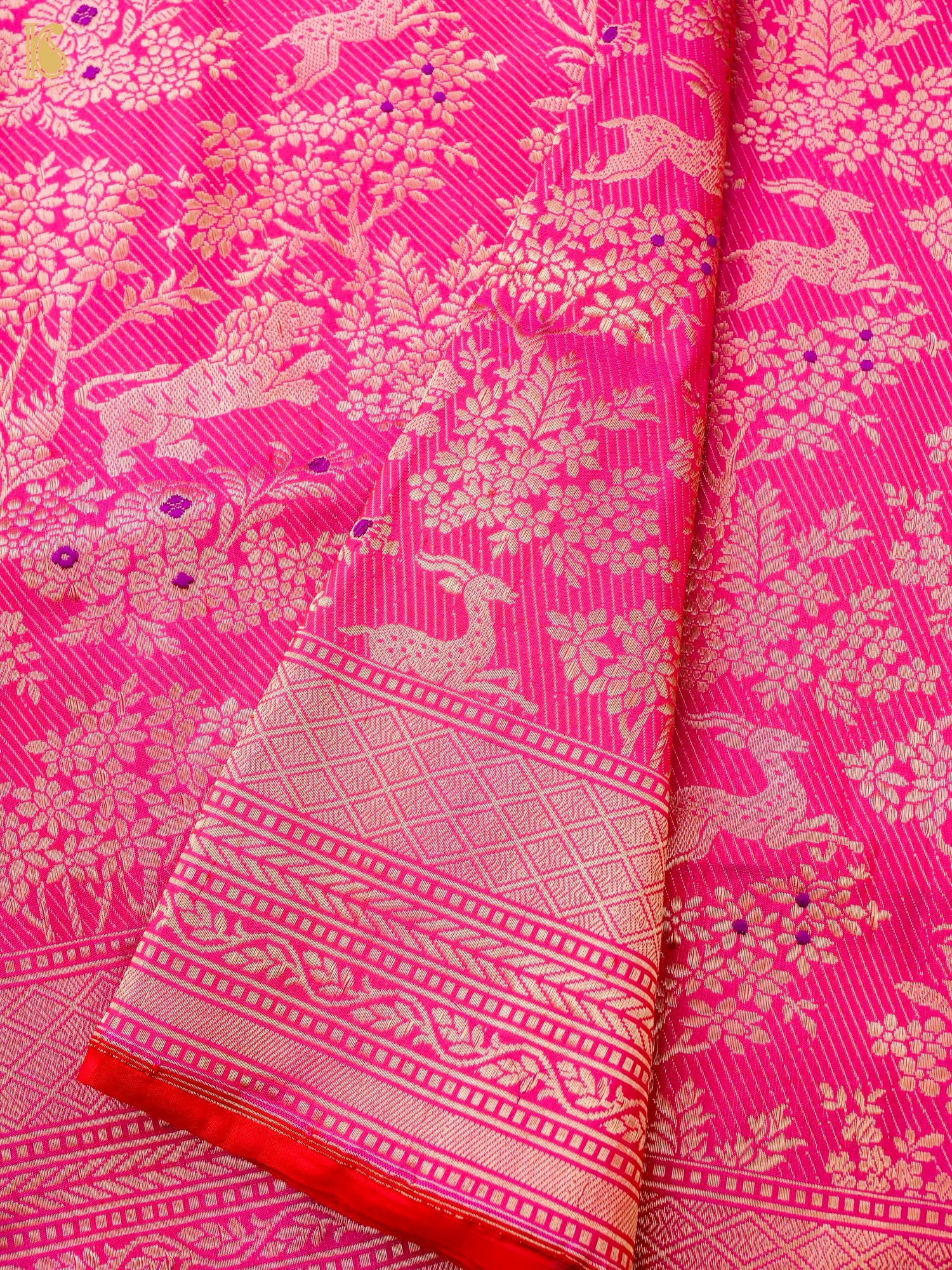 Handloom Banarasi Katan Silk Shikargah Jungle Saree