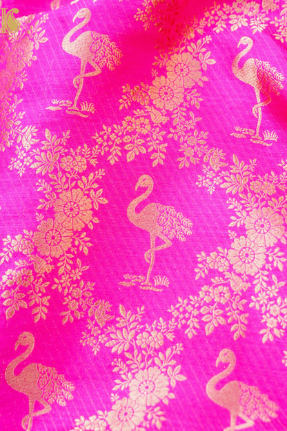 Handloom Pure Brocade Banarasi Crane Fabric