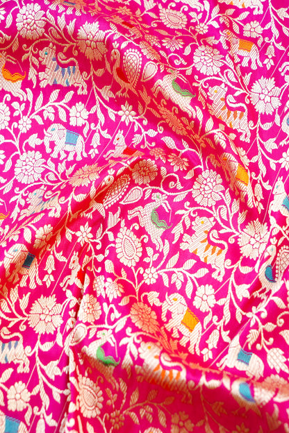 Handloom Banarasi Katan Shikargah Saree