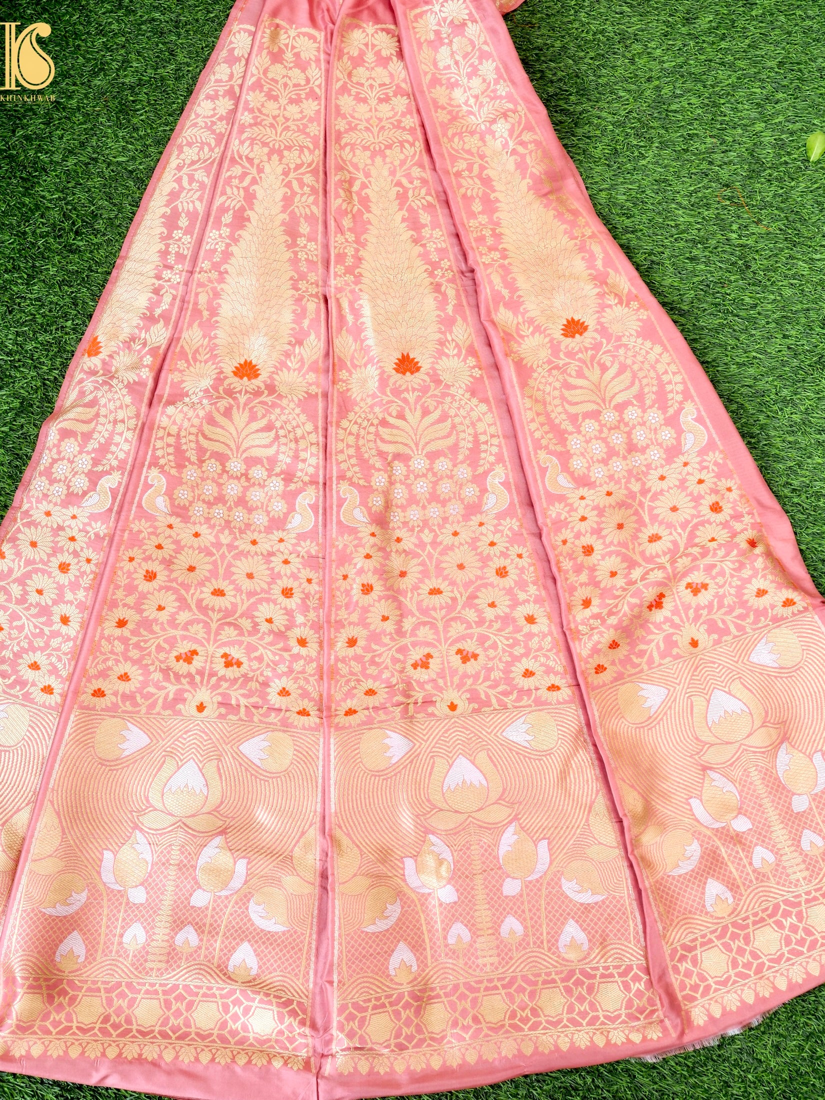 Handloom Banarasi Katan Silk Kalidar Mrinala Lehenga