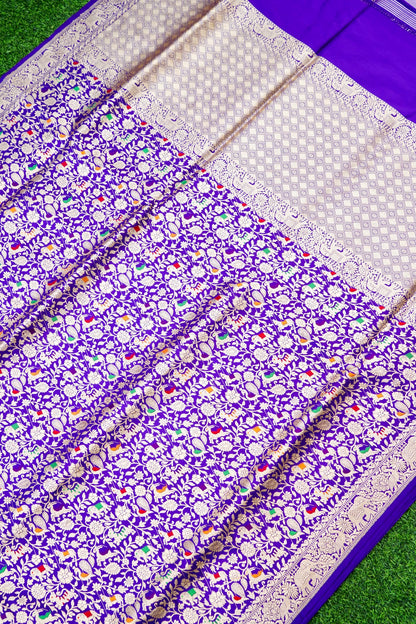 Handloom Banarasi Katan Shikargah Saree