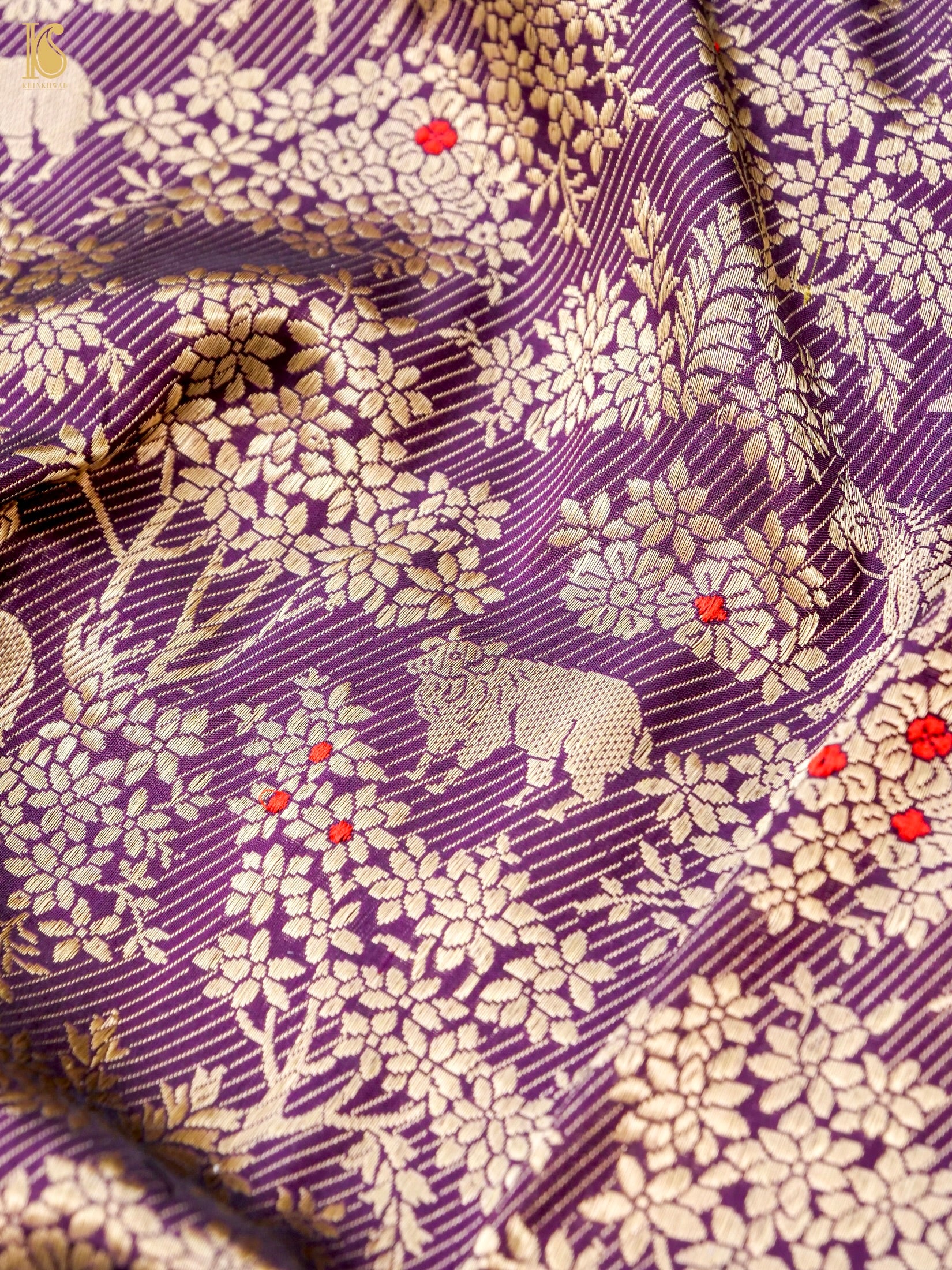 Handloom Banarasi Katan Silk Shikargah Jungle Saree